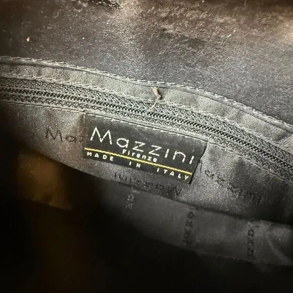 Vintage Mazzini Black Leather Handbag‎ Purse - Picture 5 of 5
